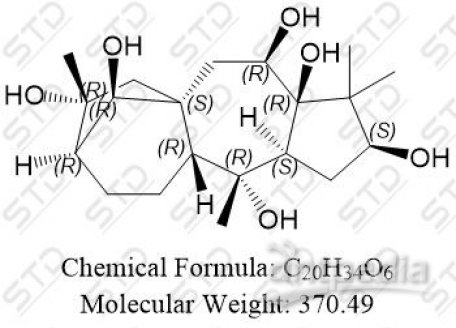 7,9A-Methano-9Ah-Cyclopenta(B)Heptalene-2,4,8,11,11A,12(1H)-Hexol, Dodecahydro-1,1,4,8-Tetramethyl-, (2S,3As,4R,4Ar,7R,8R,9As,11R,11Ar,12R)- 4678-45-9 C20H34O6