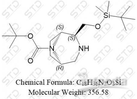 tert-butyl (1S,2S,5R)-2-(((tert-butyldimethylsilyl)oxy)methyl)-3,8-diazabicyclo[3.2.1]octane-8-carboxylate 2885261-48-1 C18H36N2O3Si