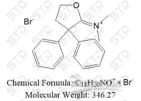 N-(3,3-diphenyldihydrofuran-2(3H)-ylidene)-N-methylmethanaminium bromide 37743-18-3 C18H20NO+ • Br-