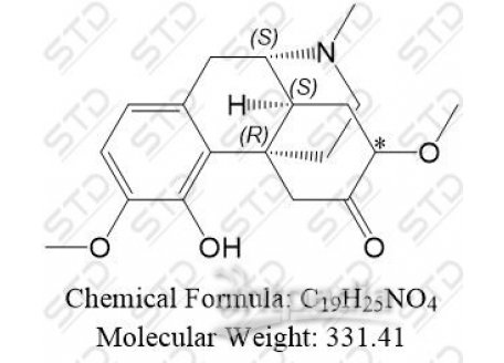 (4bR,8aS,9S)-4-hydroxy-3,7-dimethoxy-11-methyl-8,8a,9,10-tetrahydro-5H-9,4b-(epiminoethano)phenanthren-6(7H)-one 65494-41-9 C19H25NO4