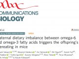 COMMUNICATIONS BIOLOGY | 母体饮食中ω-6和ω-3脂肪酸失衡会促进后代肥胖