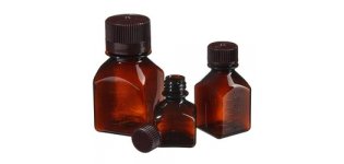 Thermo Scientific™ 322021-0125 Nalgene™ 方型棕色带盖 PETG 培养基瓶：未灭菌、热塑托盘装包装