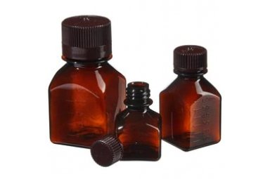 Thermo Scientific™ 322021-0125 Nalgene™ 方型棕色带盖 PETG 培养基瓶：未灭菌、热塑托盘装包装封面图