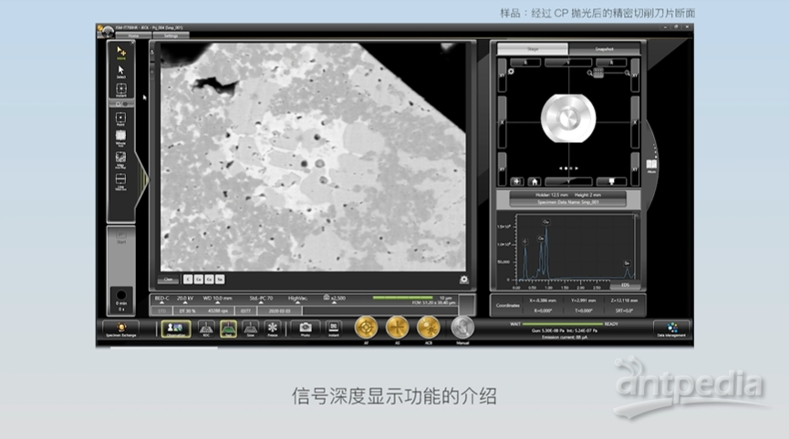 JSM-IT700HR InTouchScope™ 热场发射扫描电子显微镜：信号深度显示