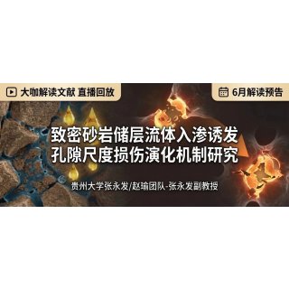 大咖解读文献 直播回放 | 贵州大学张永发/赵瑜团队-张永发副教授：致密砂岩储层流体入渗诱发孔隙尺度损伤演化机制研究