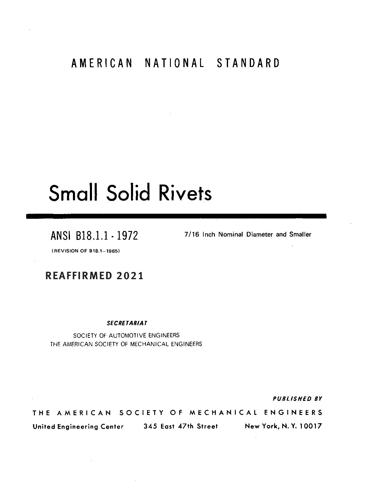 ASME B18.1.1-1972(R2021)