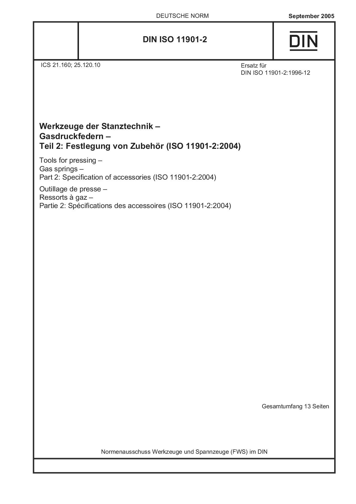 DIN ISO 11901-2:2005封面图