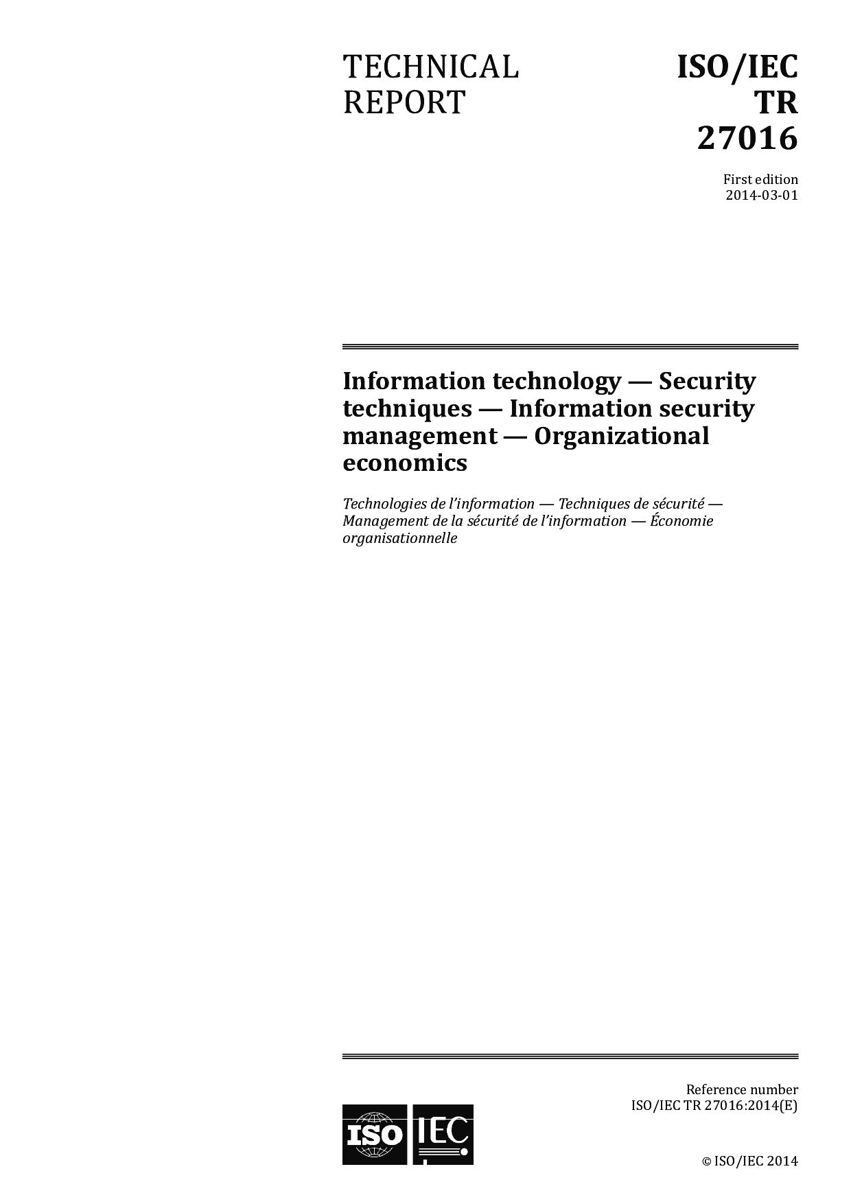 ISO/IEC TR 27016:2014封面图