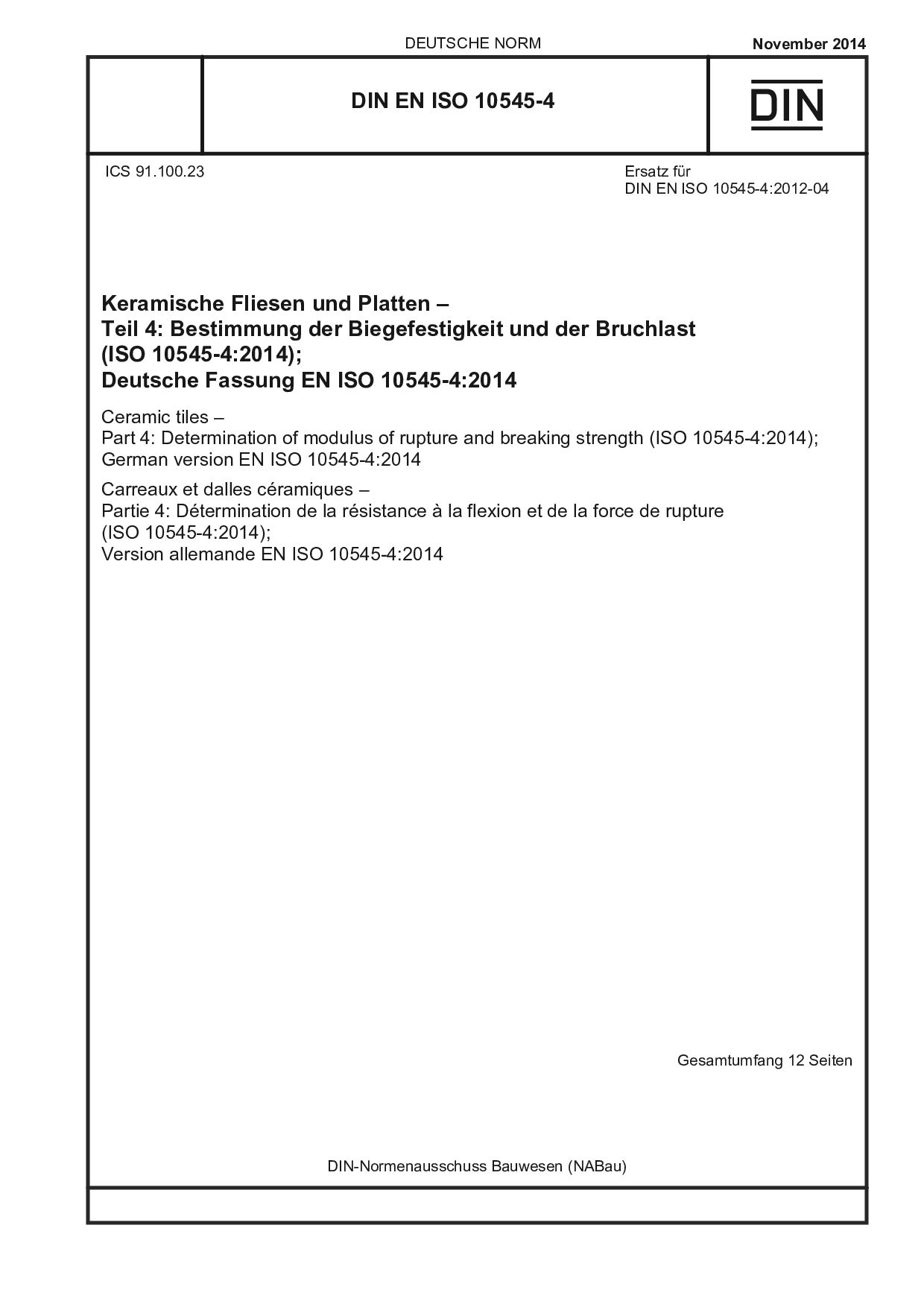 DIN EN ISO 10545-4:2014