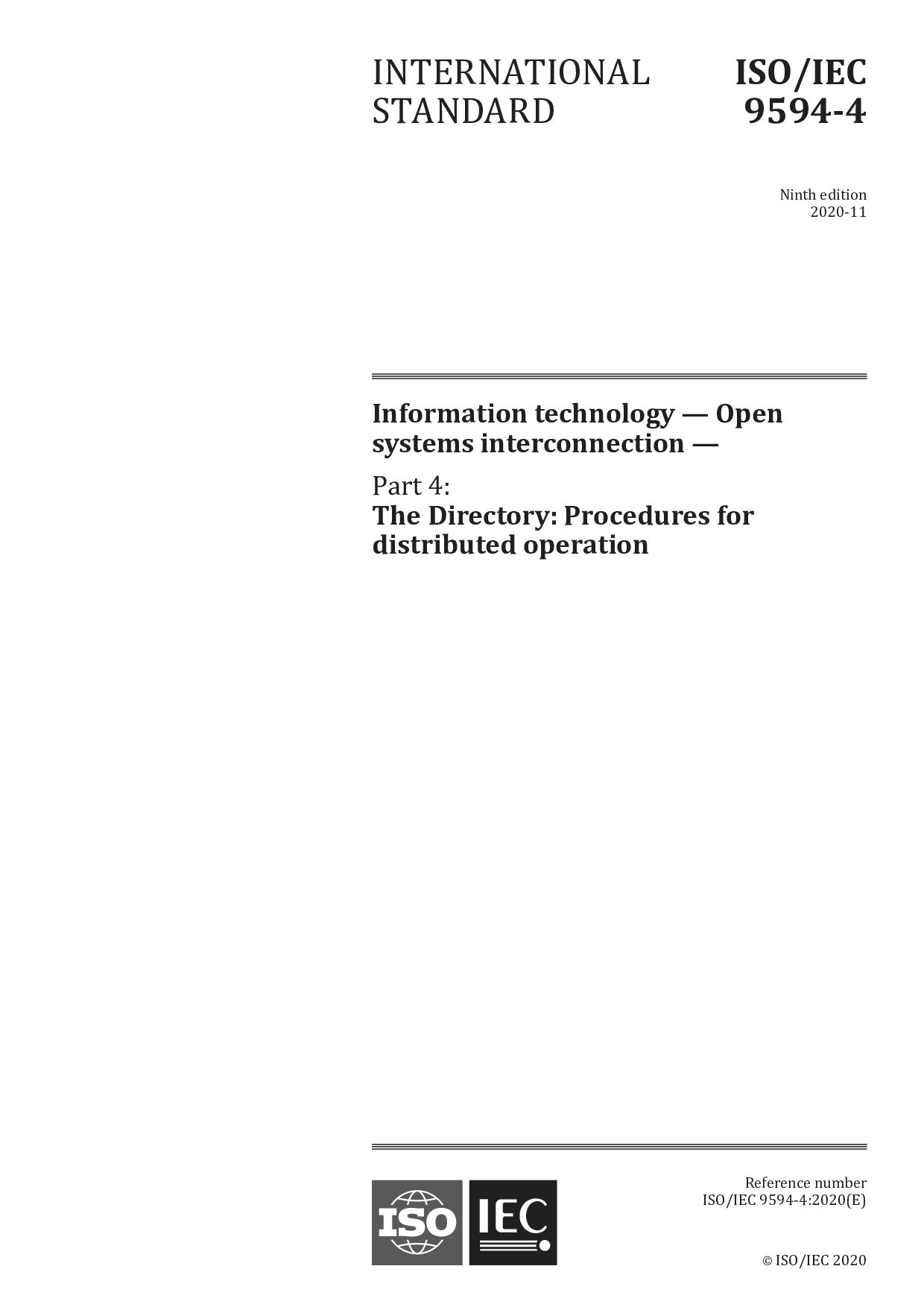 ISO/IEC 9594-4:2020封面图