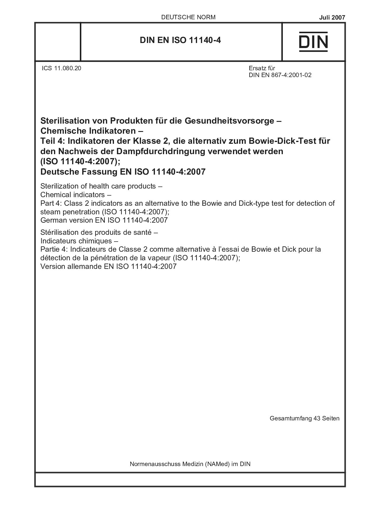 DIN EN ISO 11140-4:2007-07封面图