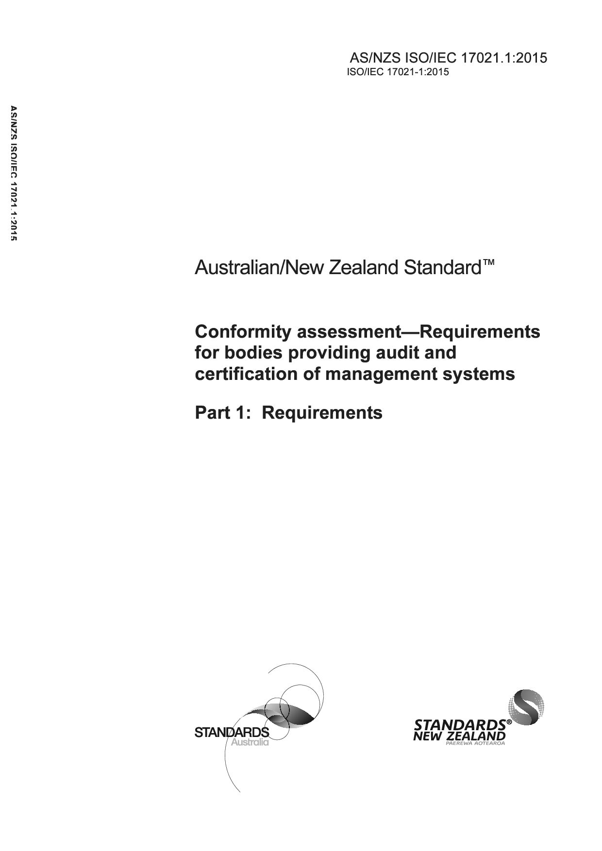 AS/NZS ISO/IEC 17021.1:2015封面图