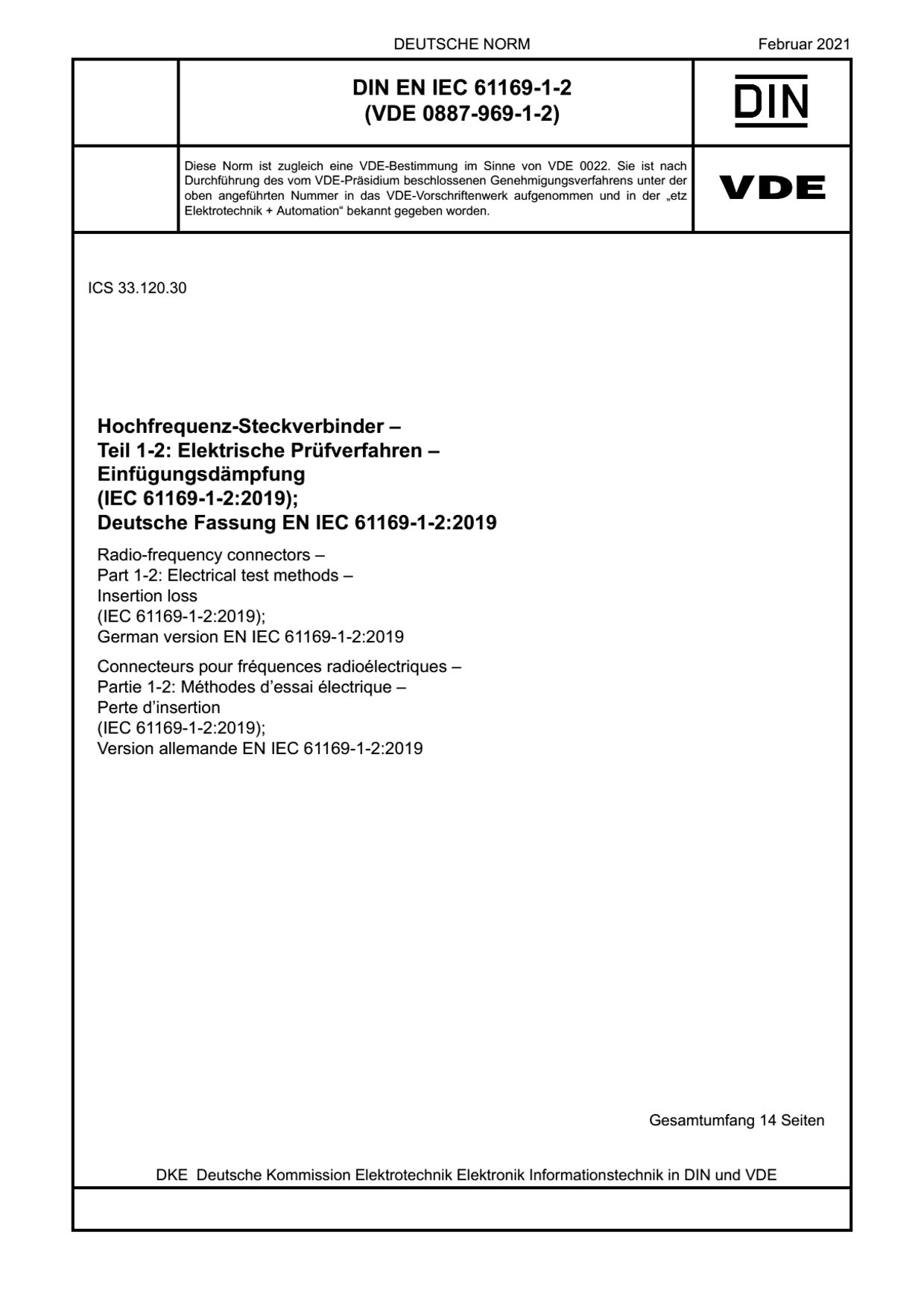 DIN EN IEC 61169-1-2:2021封面图