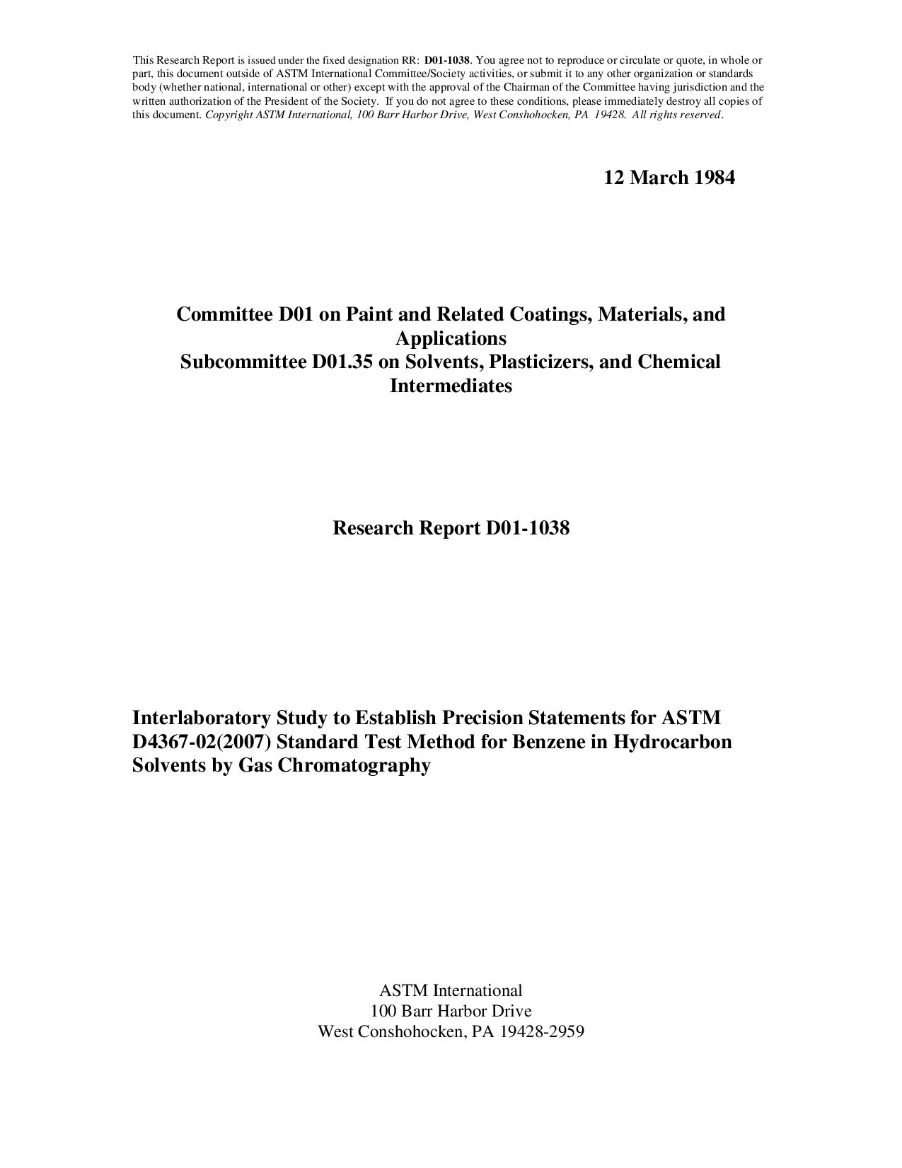 ASTM RR-D01-1038 1984封面图