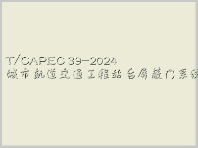 T/CAPEC 39-2024封面图