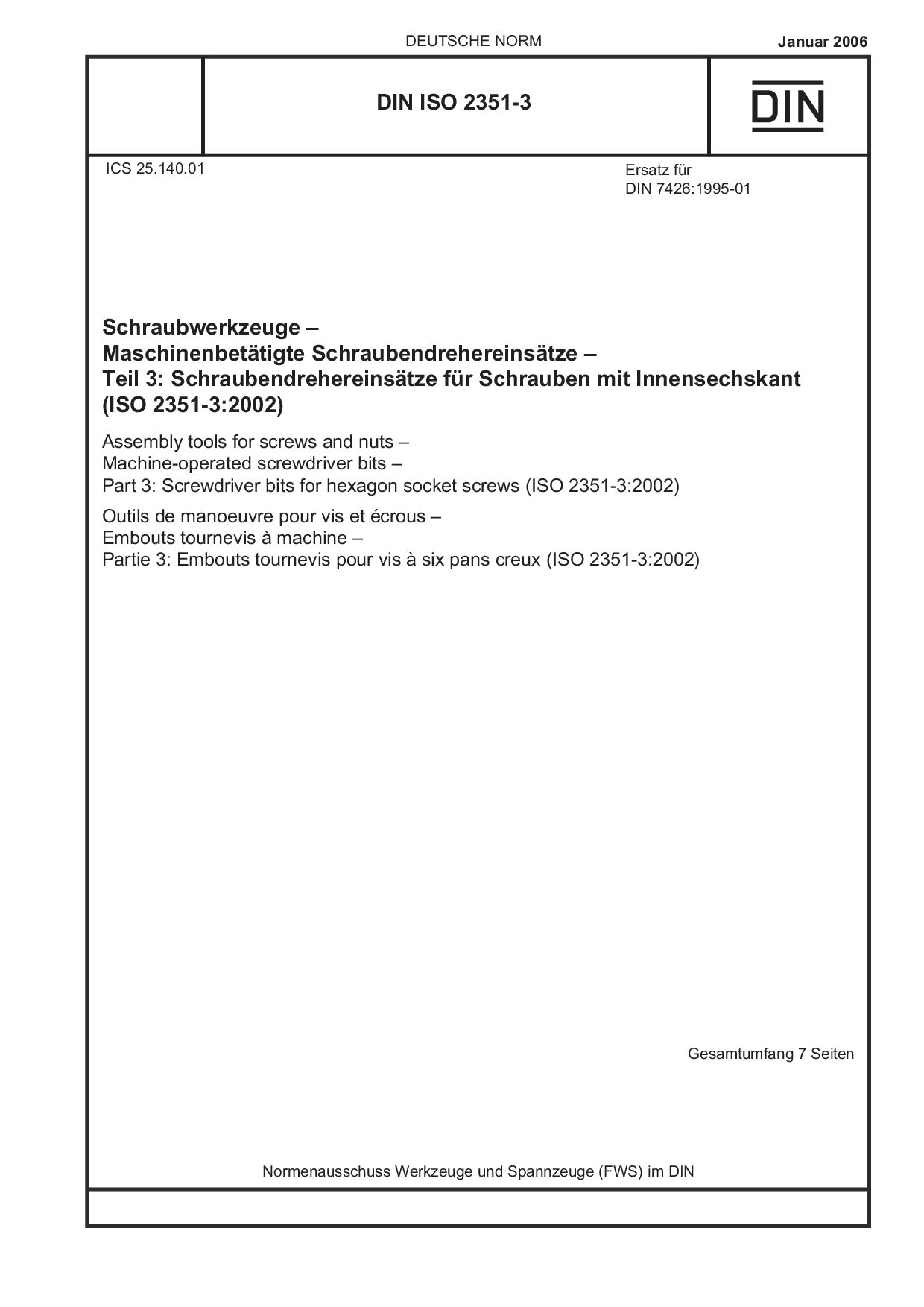 DIN ISO 2351-3:2006封面图