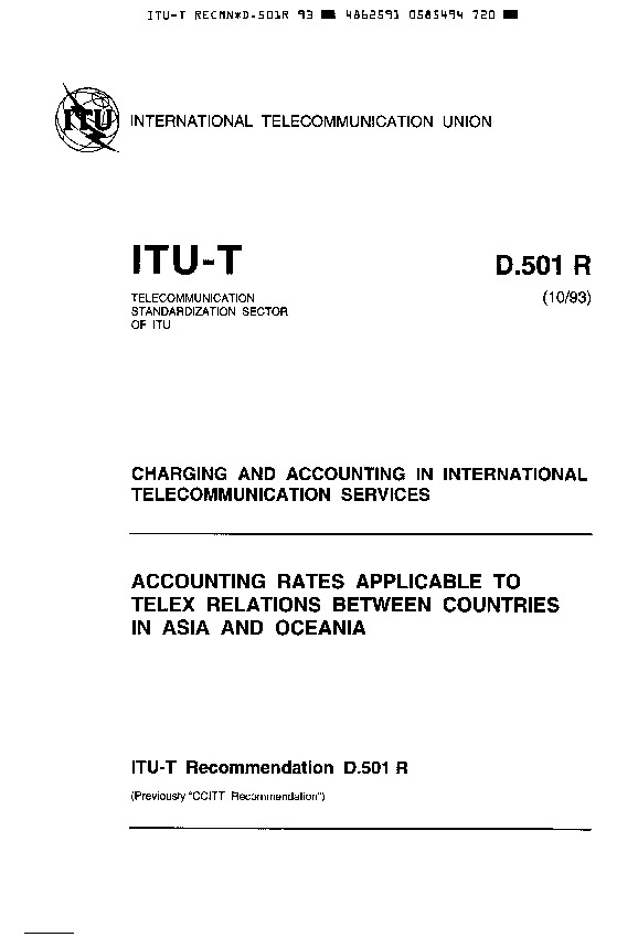 ITU-T D.501R-1993