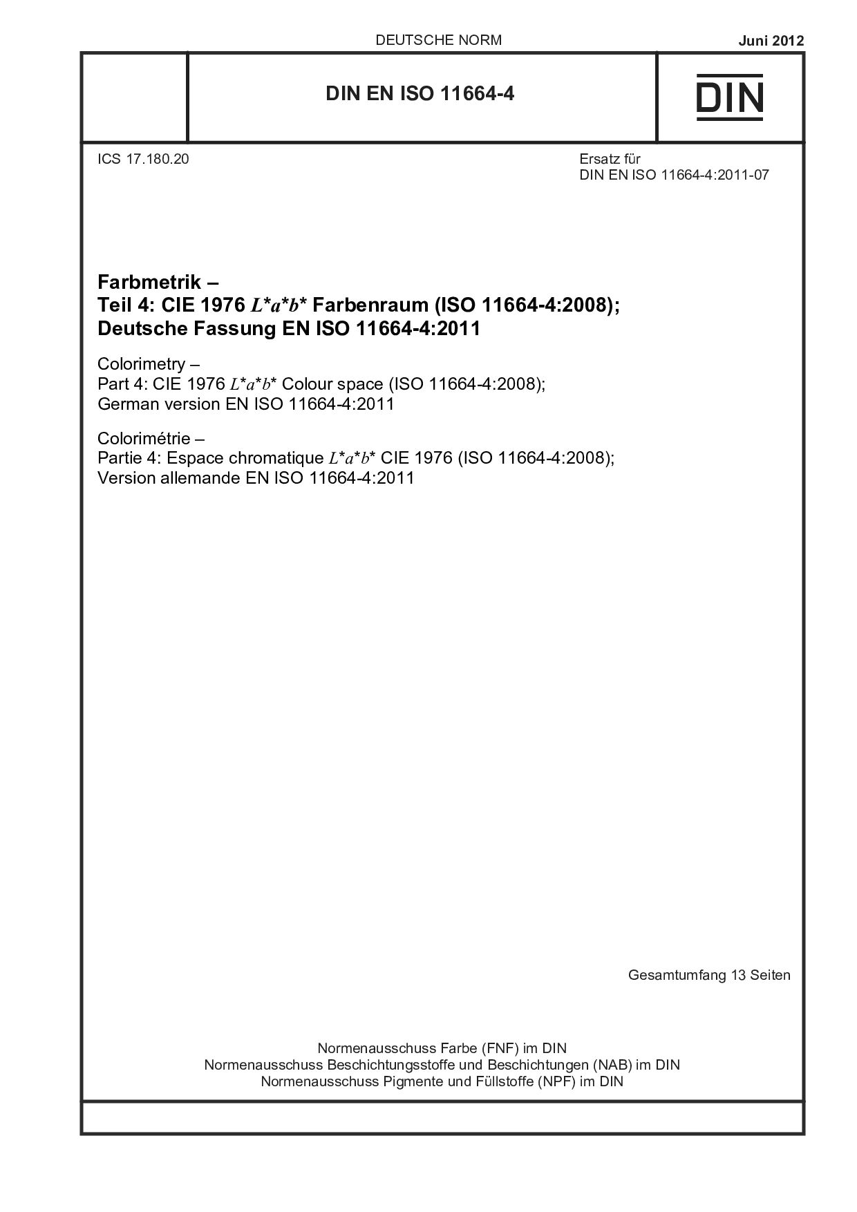 DIN EN ISO 11664-4:2012封面图