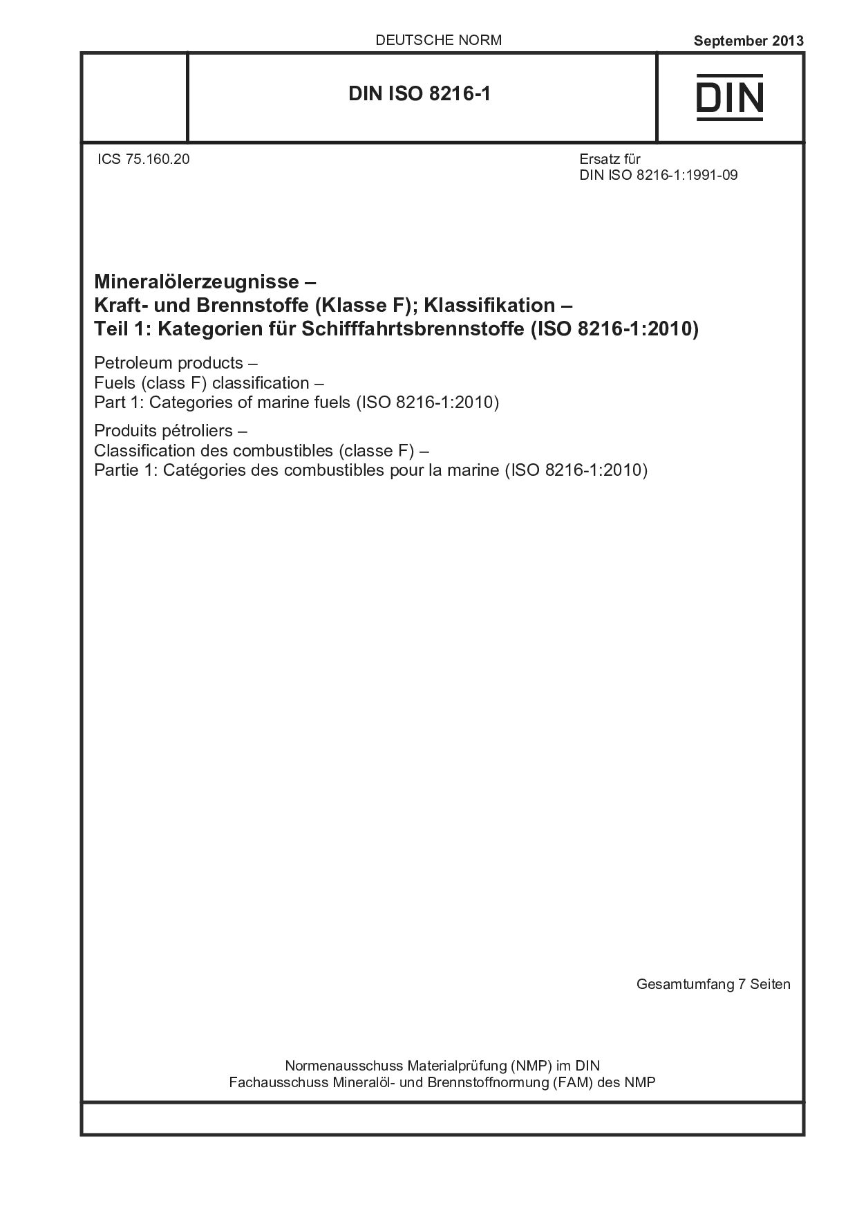 DIN ISO 8216-1:2013