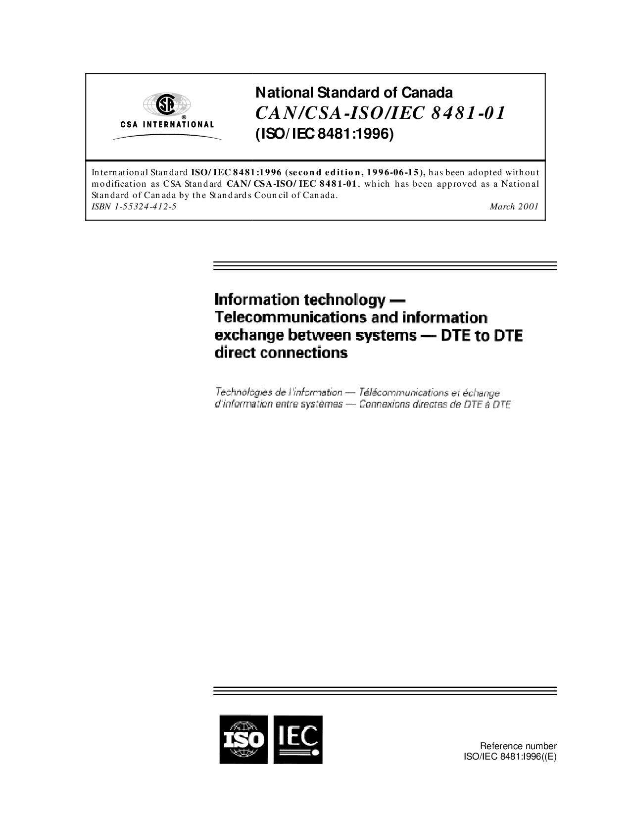 CAN/CSA-ISO/IEC 8481:2001