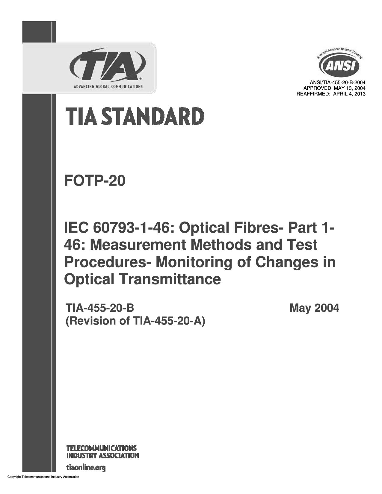 ANSI/TIA-455-20-B-2004(2013)封面图