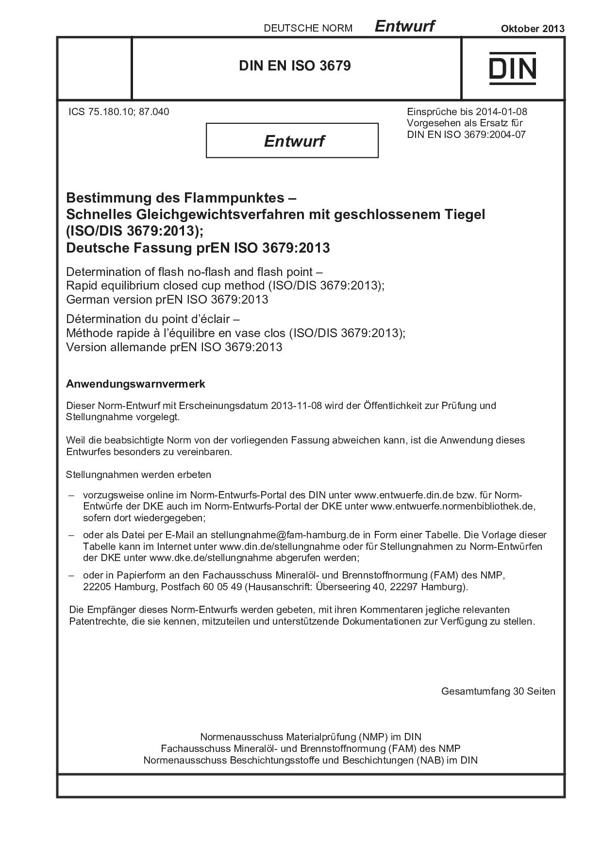 DIN EN ISO 3679 E:2013-10封面图