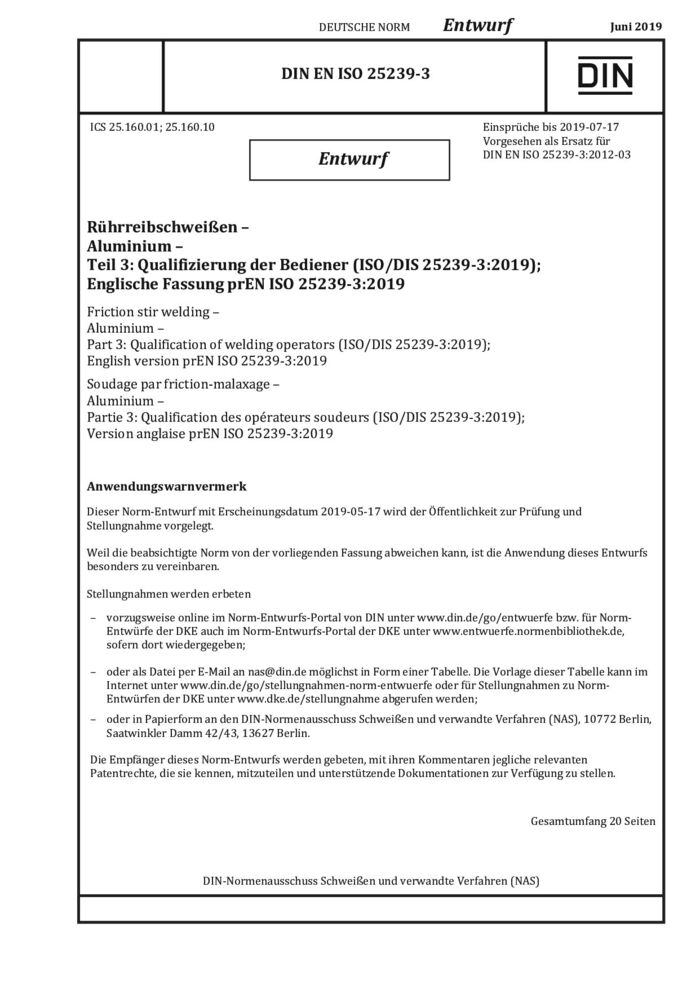 DIN EN ISO 25239-3 E:2019-06