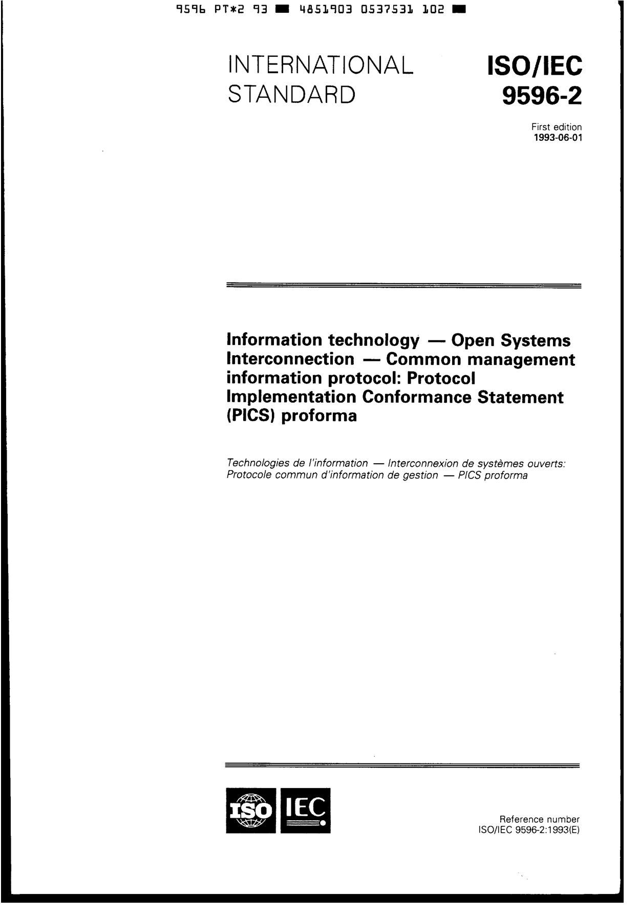 ISO/IEC 9596-2:1993封面图