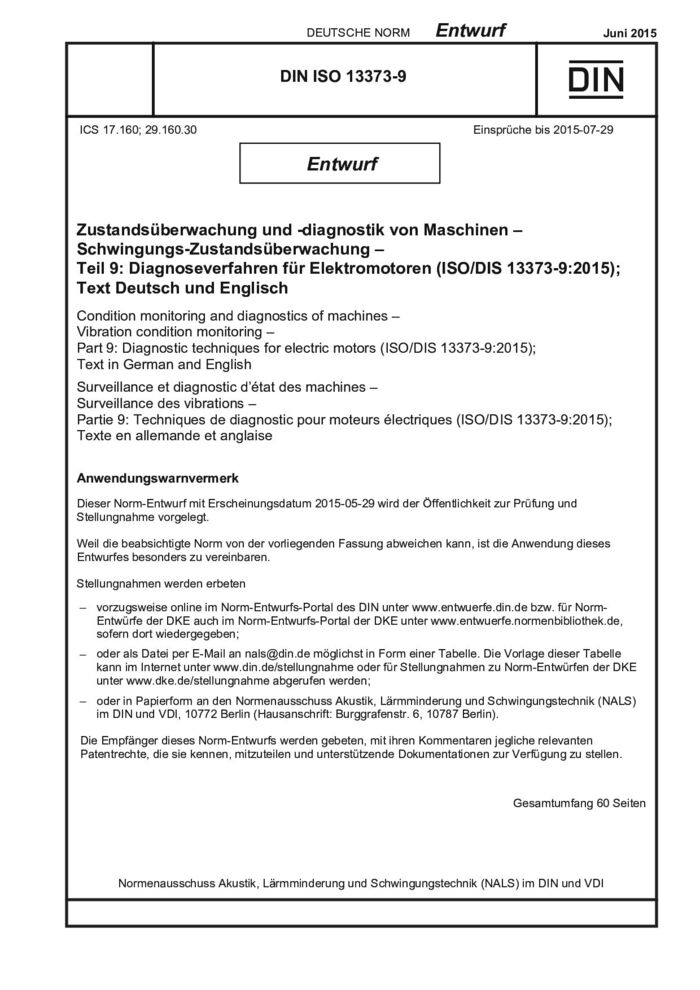 DIN ISO 13373-9 E:2015-06封面图
