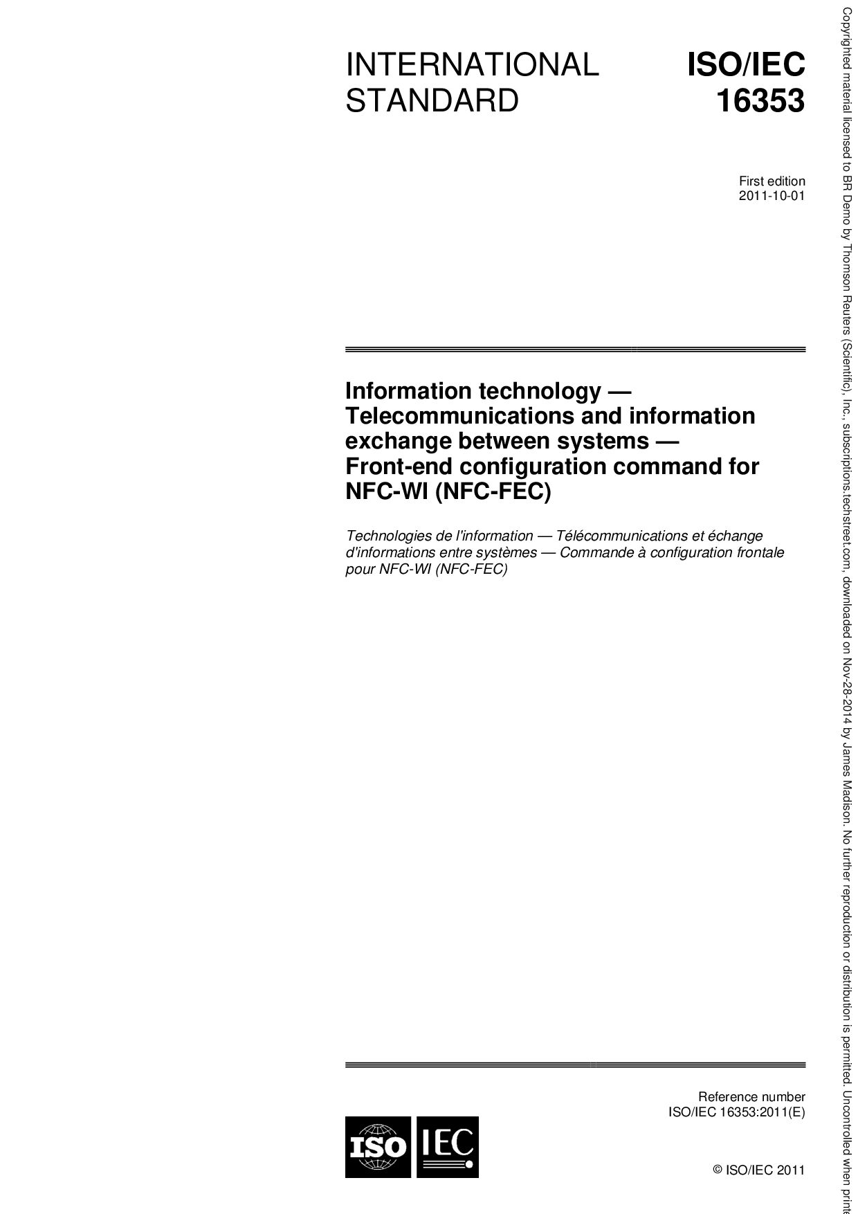 ISO/IEC 16353:2011封面图