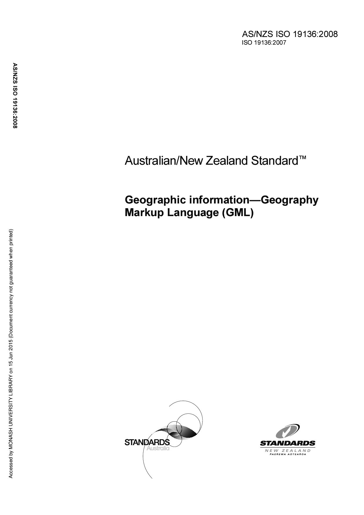 AS/NZS ISO 19136:2008封面图