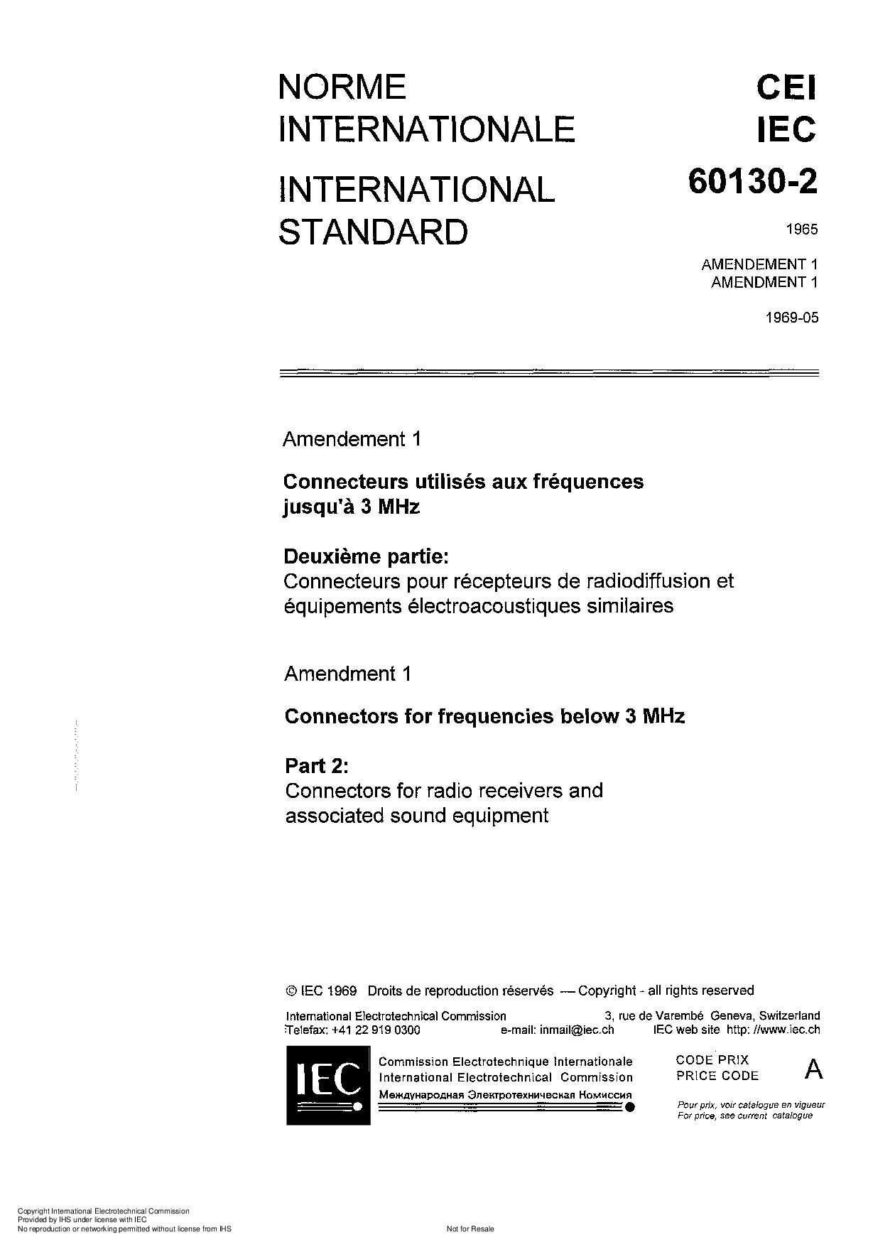 IEC 60130-2:1965封面图