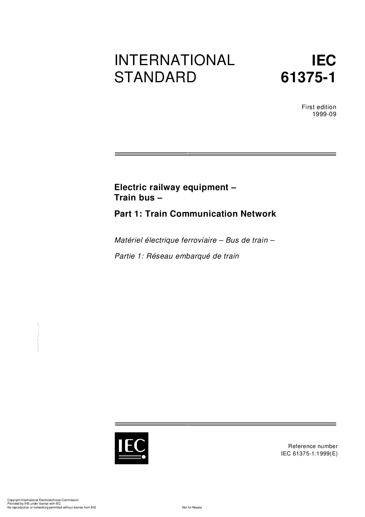 IEC 61375-1:1999封面图
