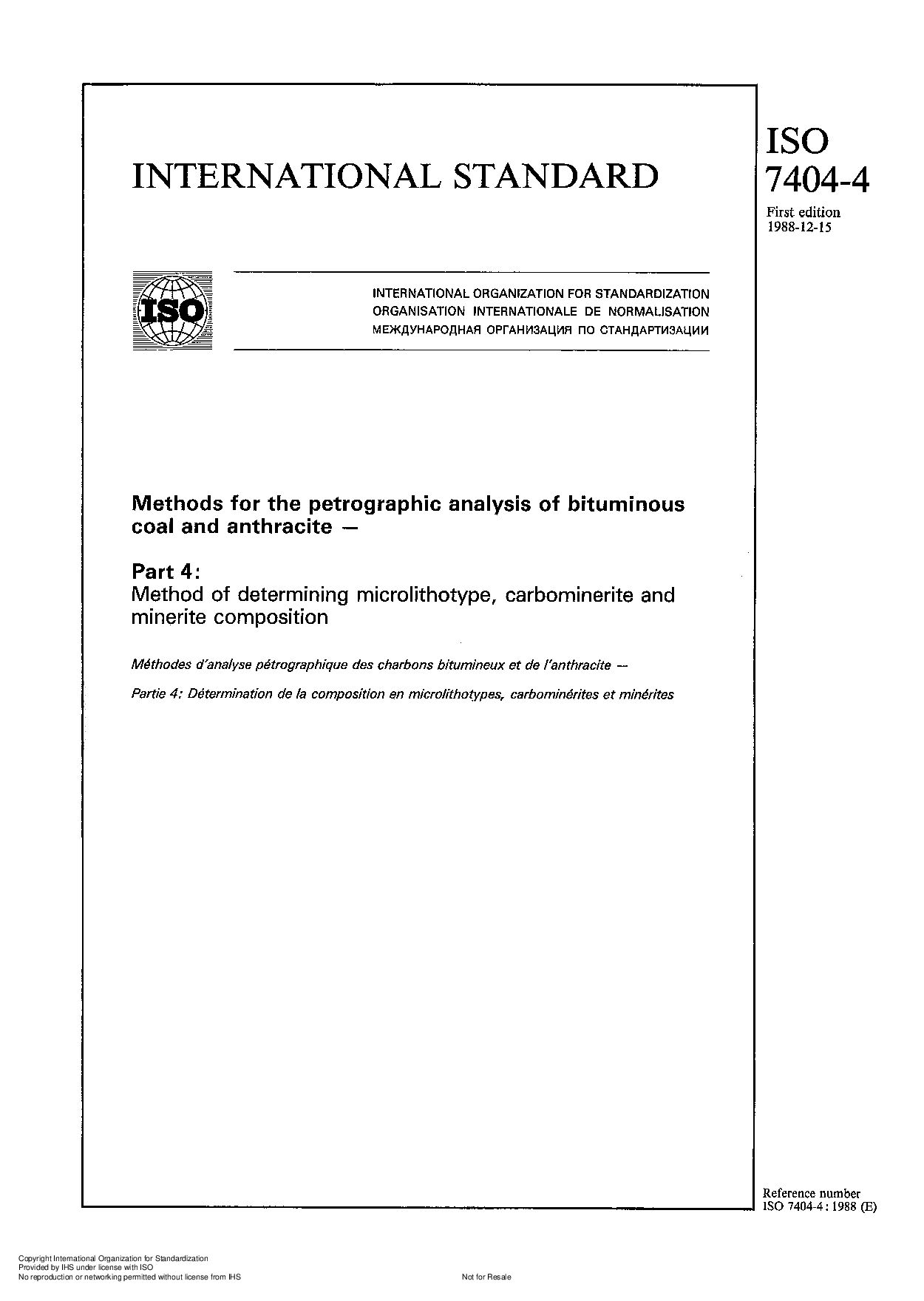 ISO 7404-4:1988封面图