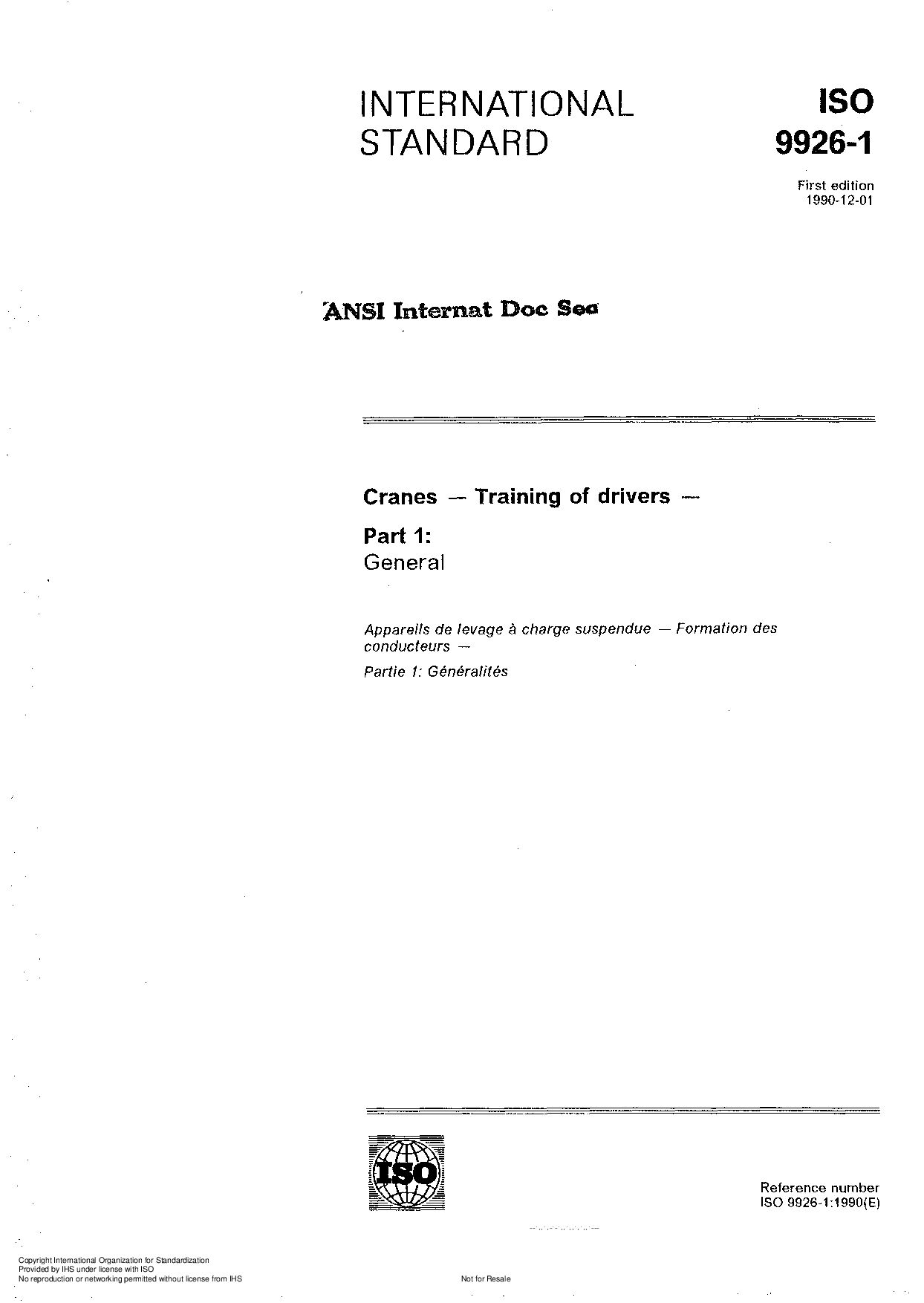 ISO 9926-1:1990封面图