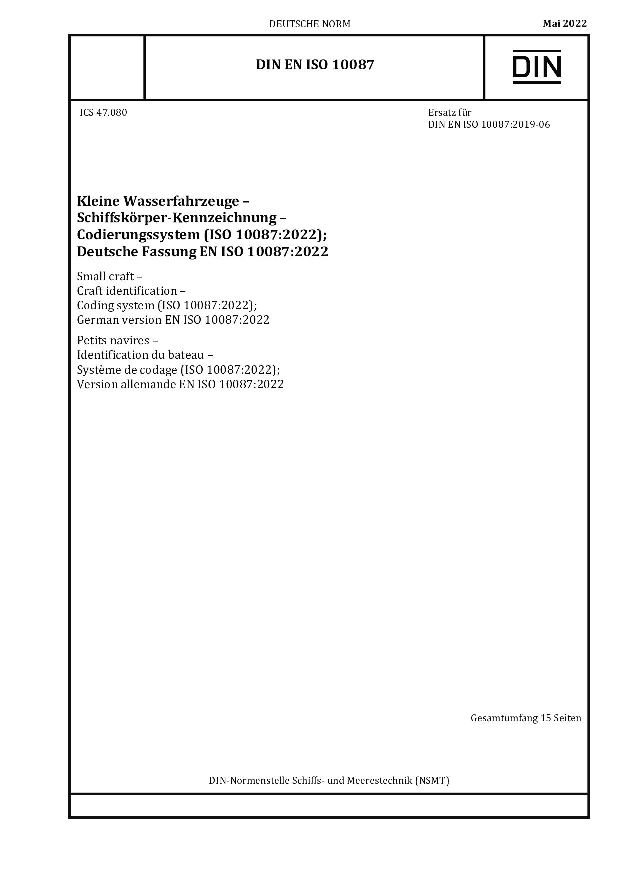 DIN EN ISO 10087:2022-05封面图