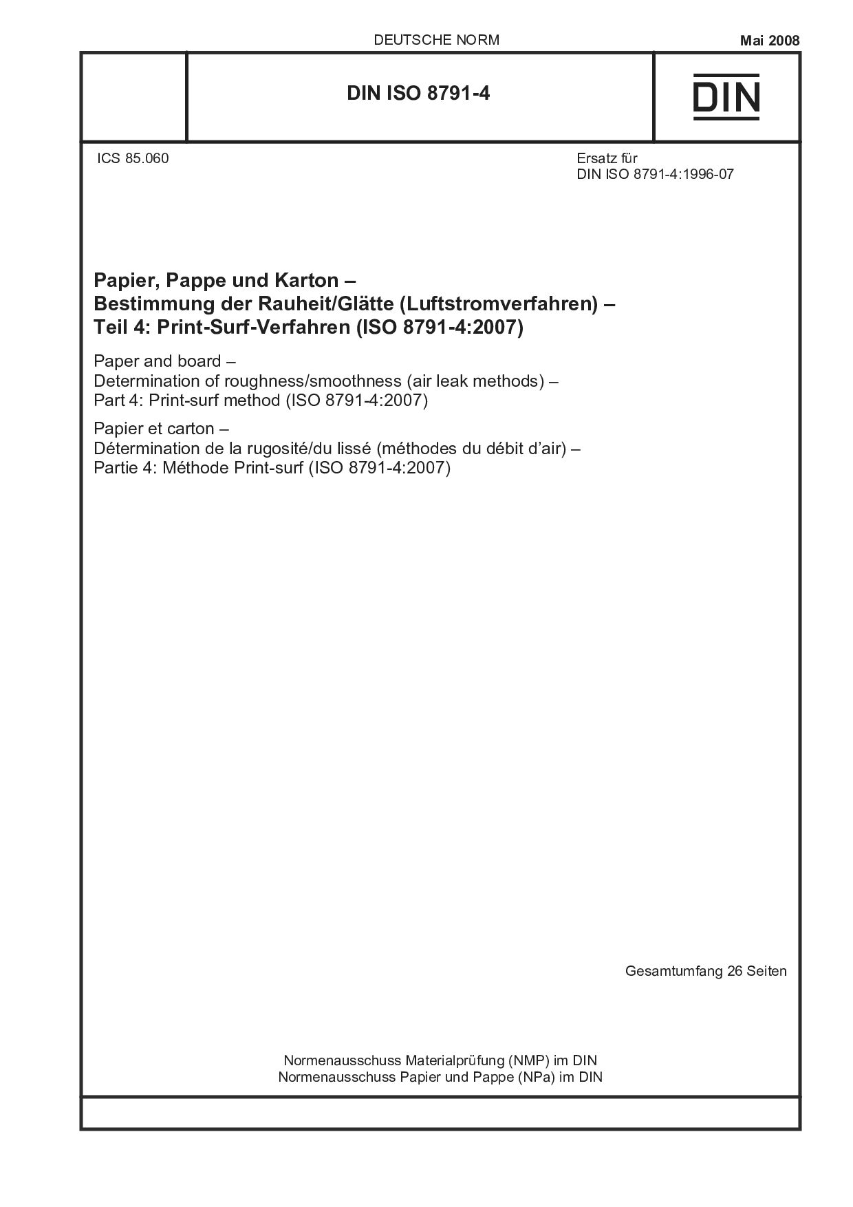 DIN ISO 8791-4:2008-05封面图