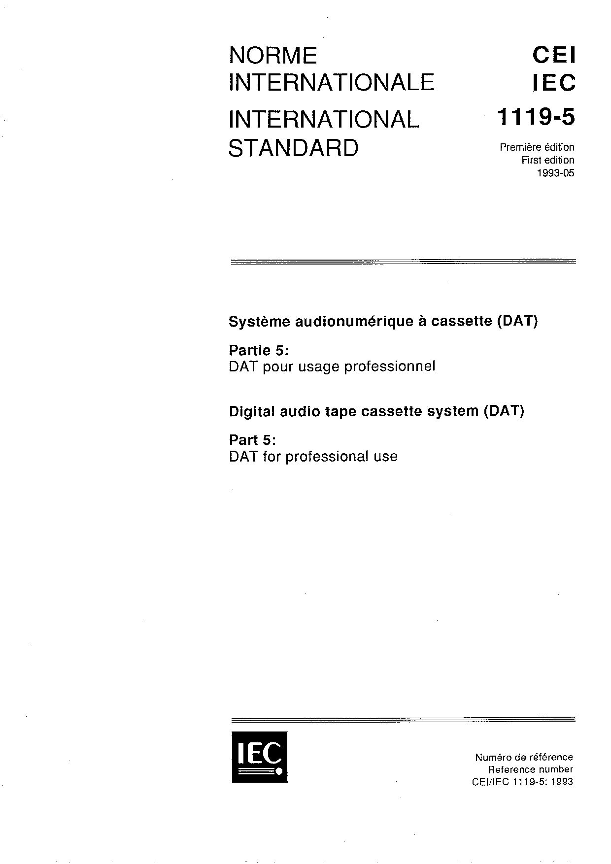 IEC 61119-5:1993
