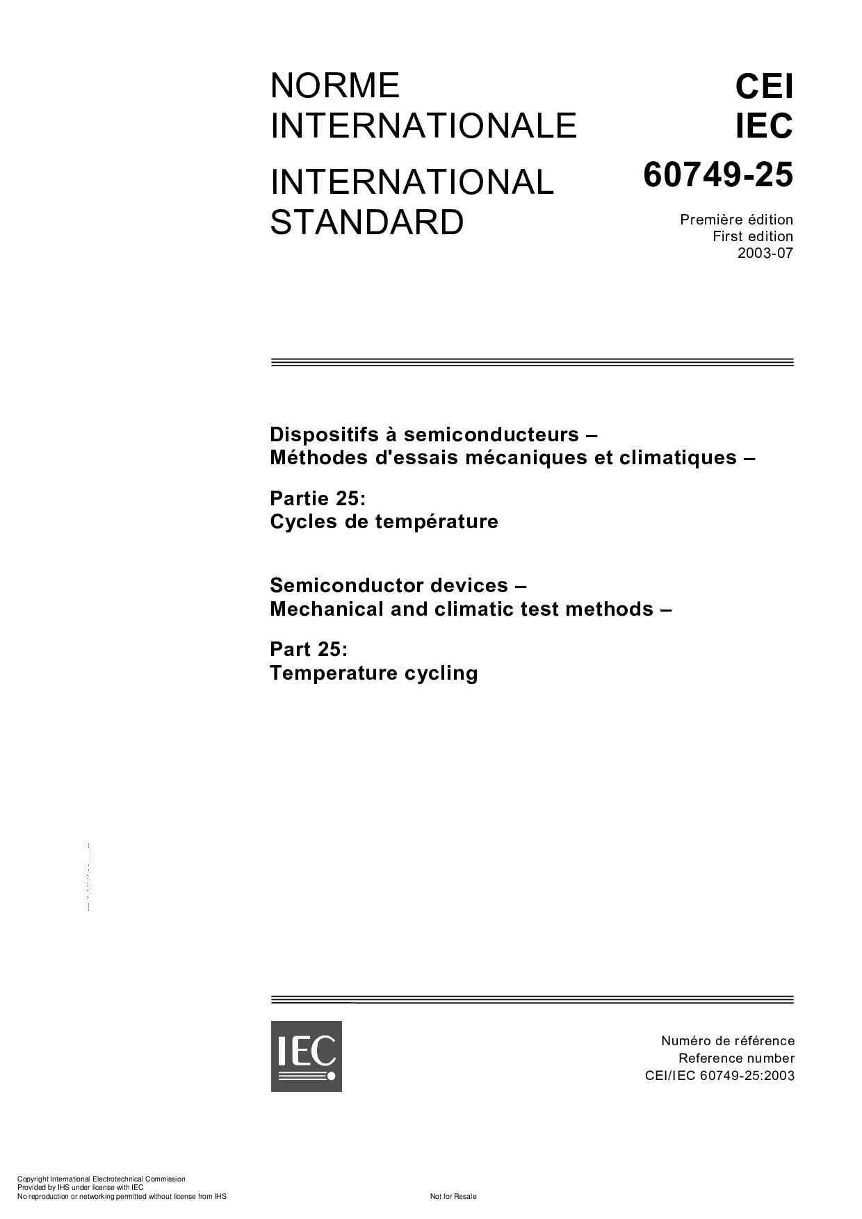 IEC 60749-25:2003封面图