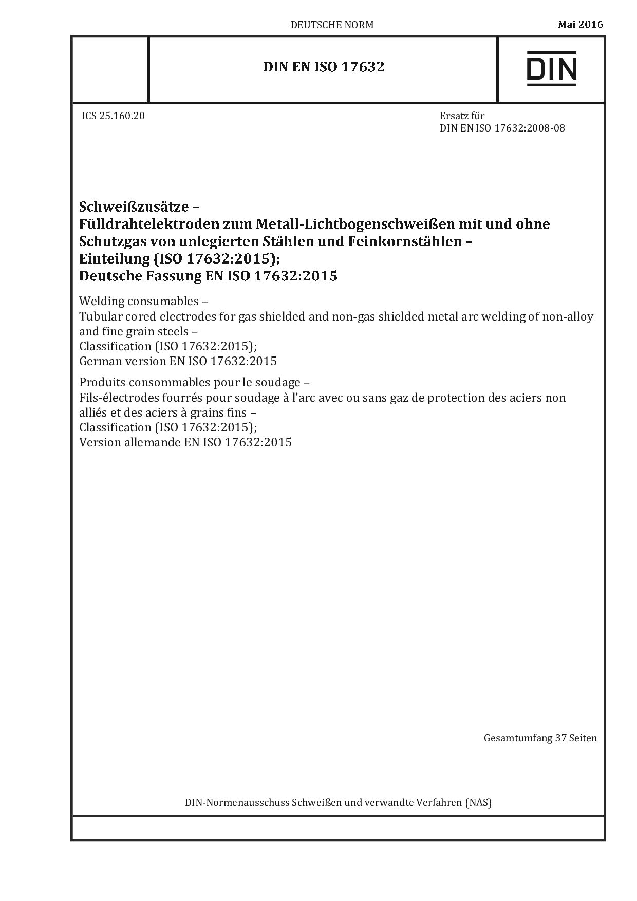 DIN EN ISO 17632:2016-05封面图