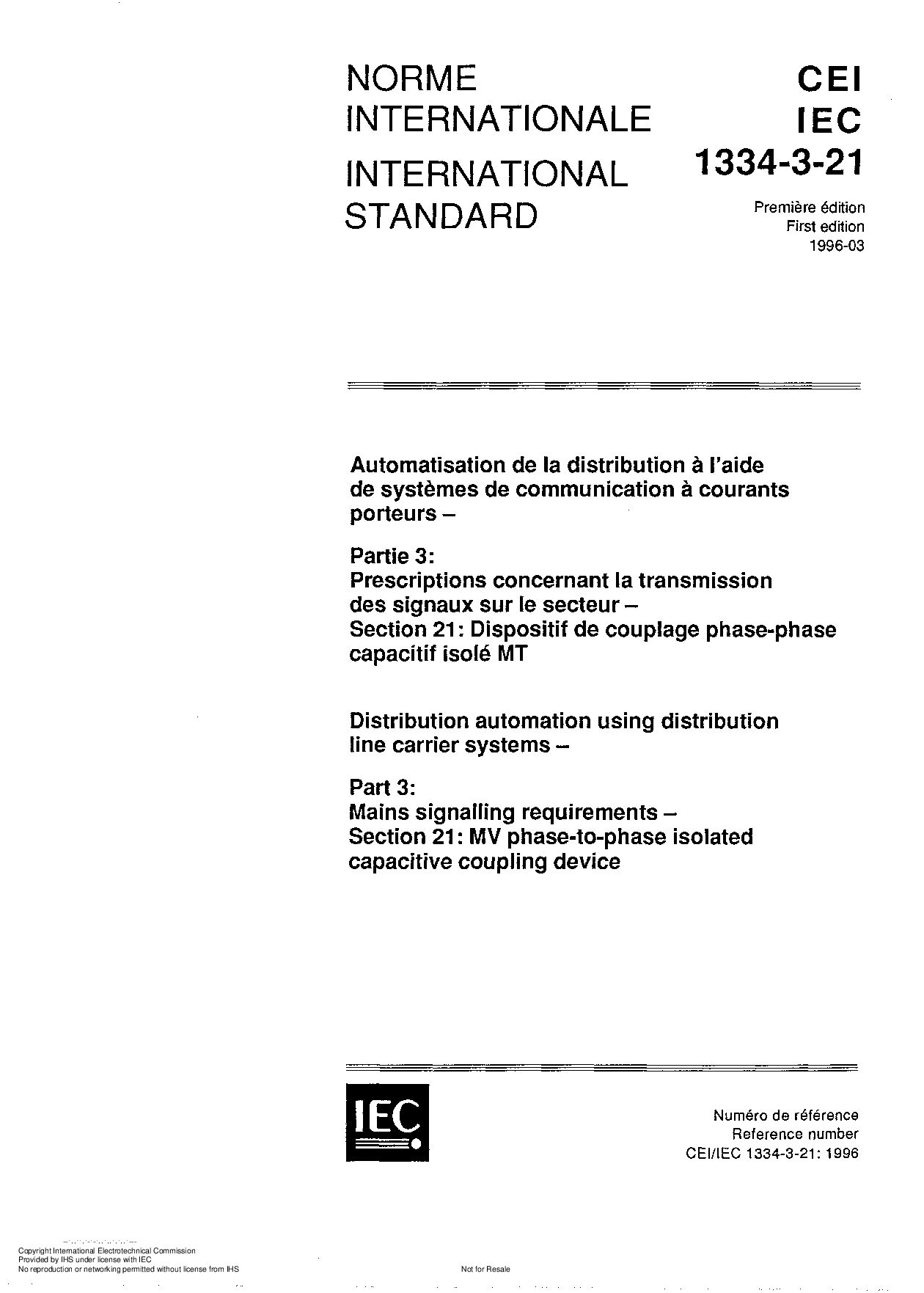 IEC 61334-3-21:1996