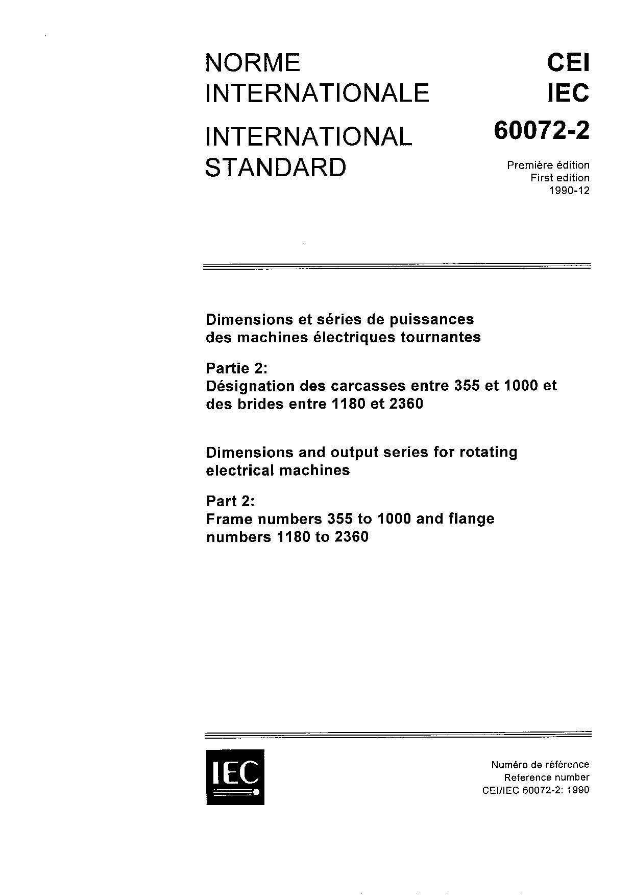 IEC 60072-2:1990