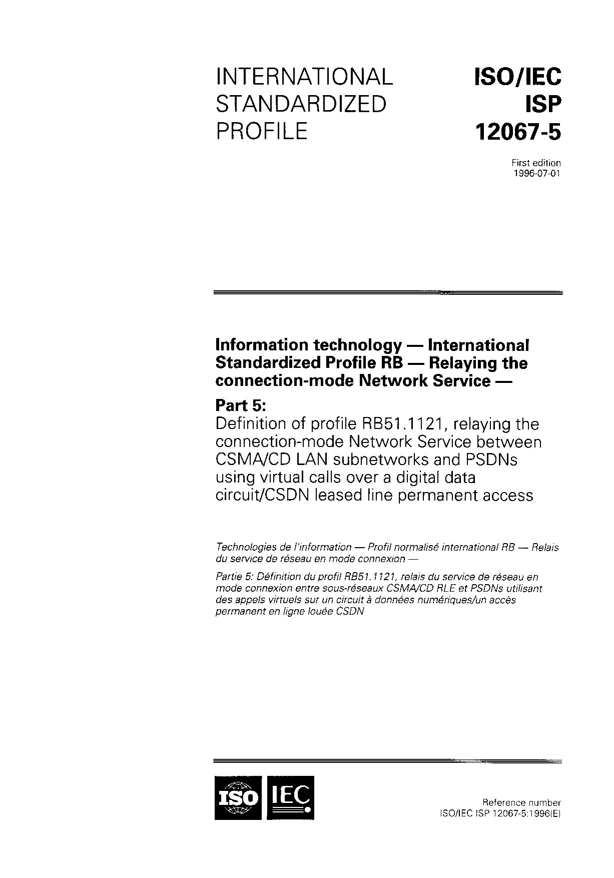 ISO/IEC ISP 12067-5:1996封面图