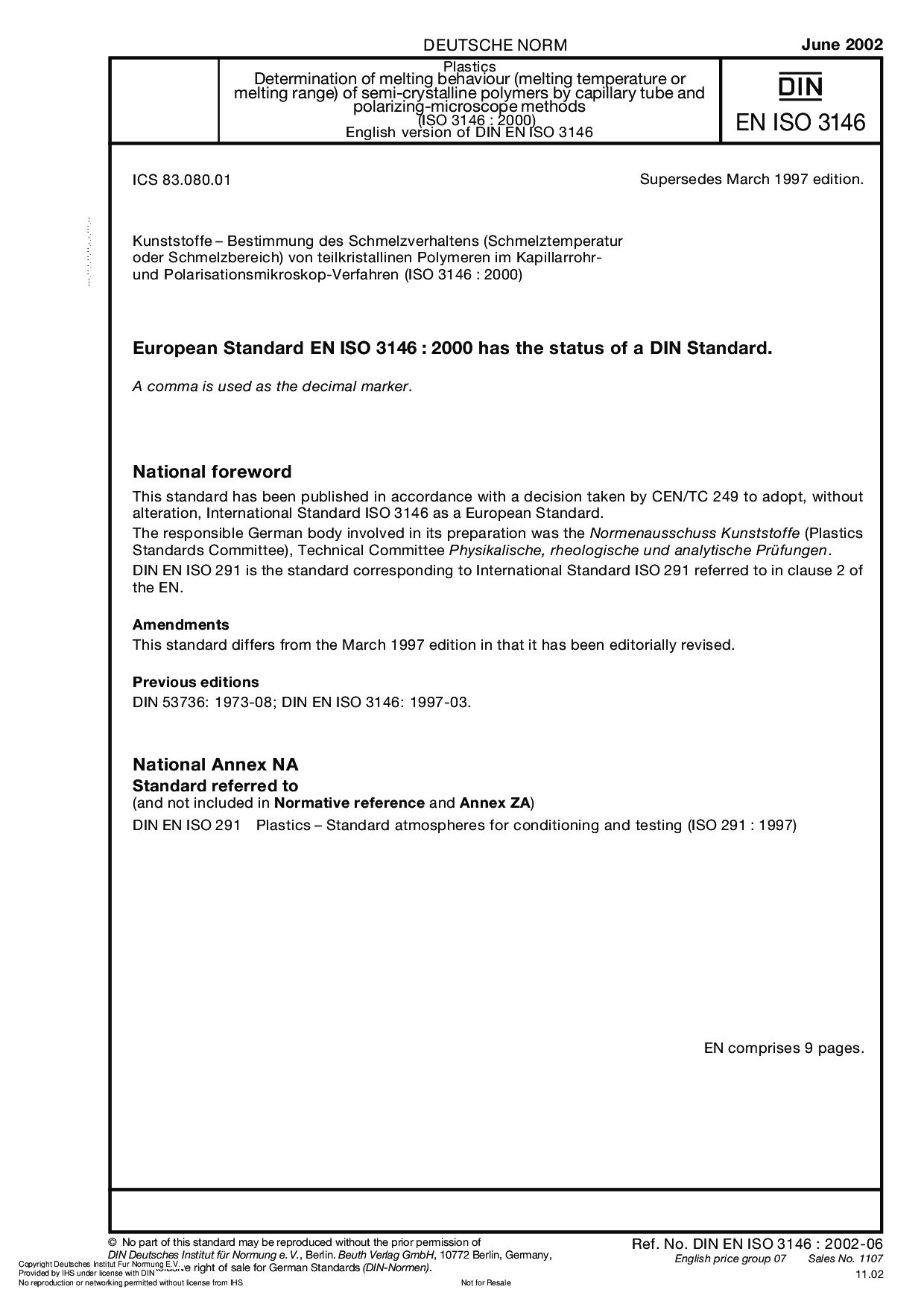 DIN EN ISO 3146:2002封面图