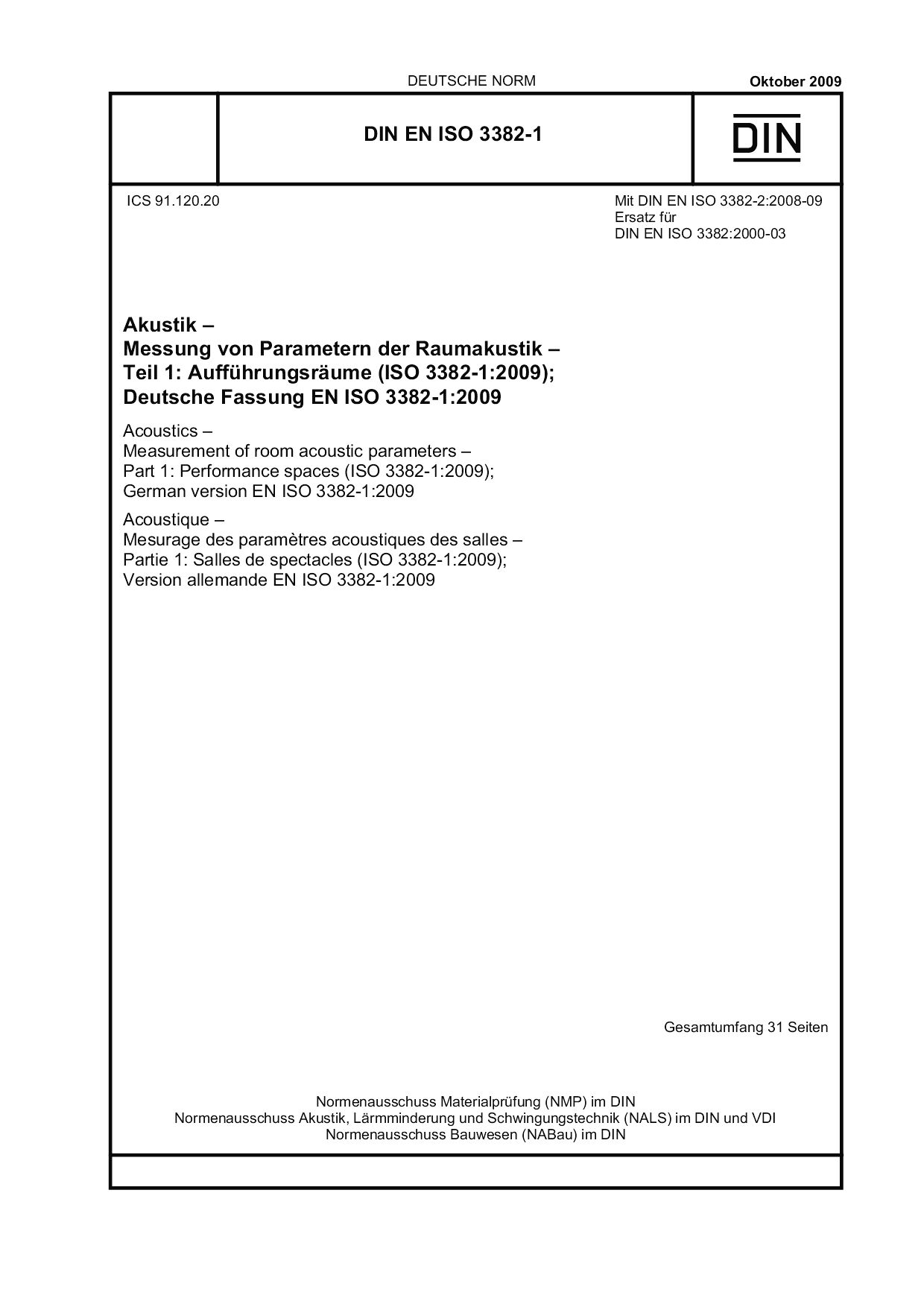 DIN EN ISO 3382-1:2009封面图