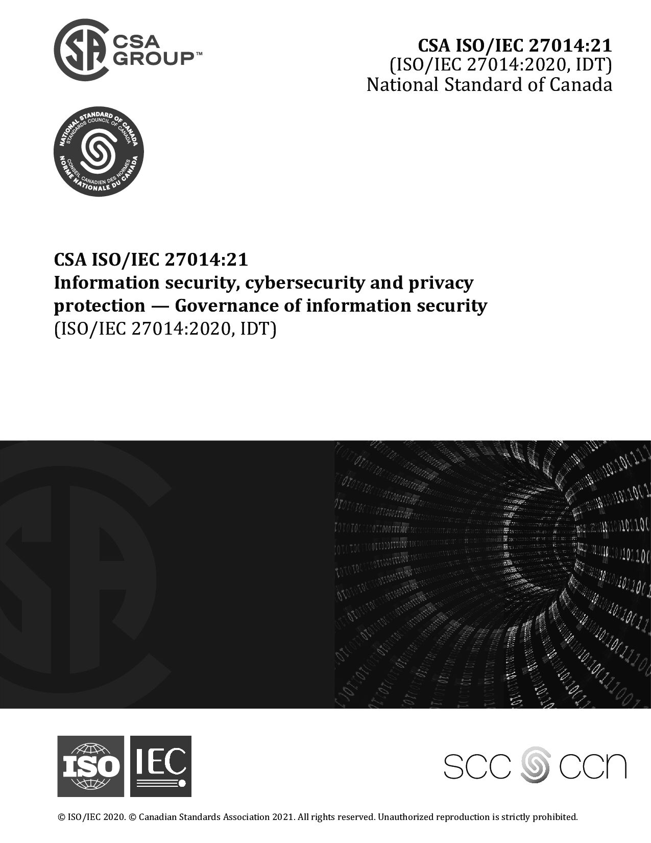 CSA ISO/IEC 27014:2021