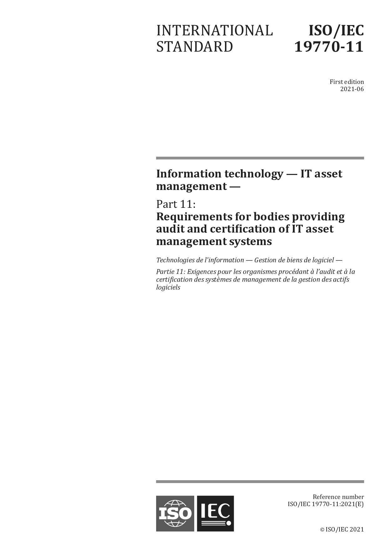 ISO/IEC 19770-11:2021封面图