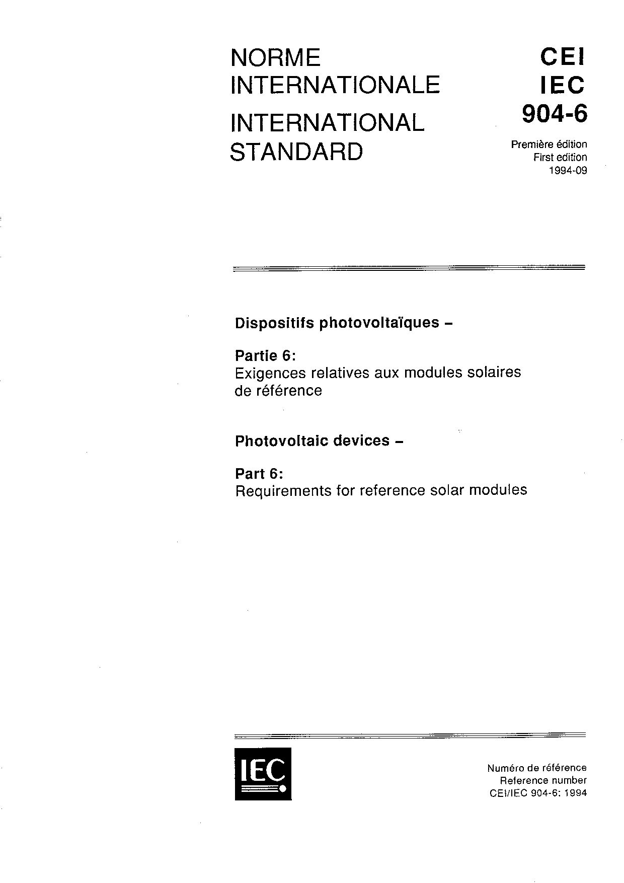 IEC 60904-6:1994封面图