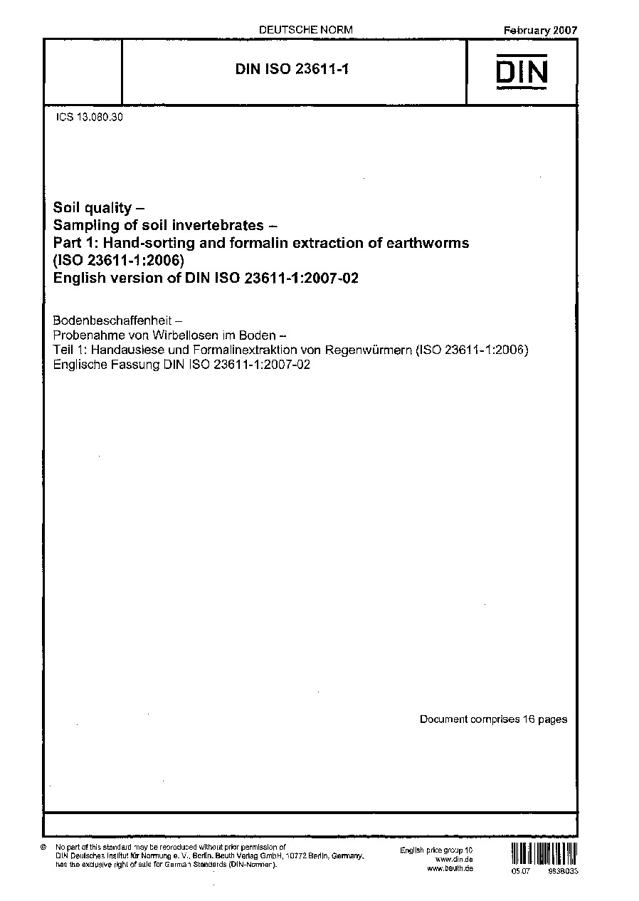 DIN ISO 23611-1:2007封面图
