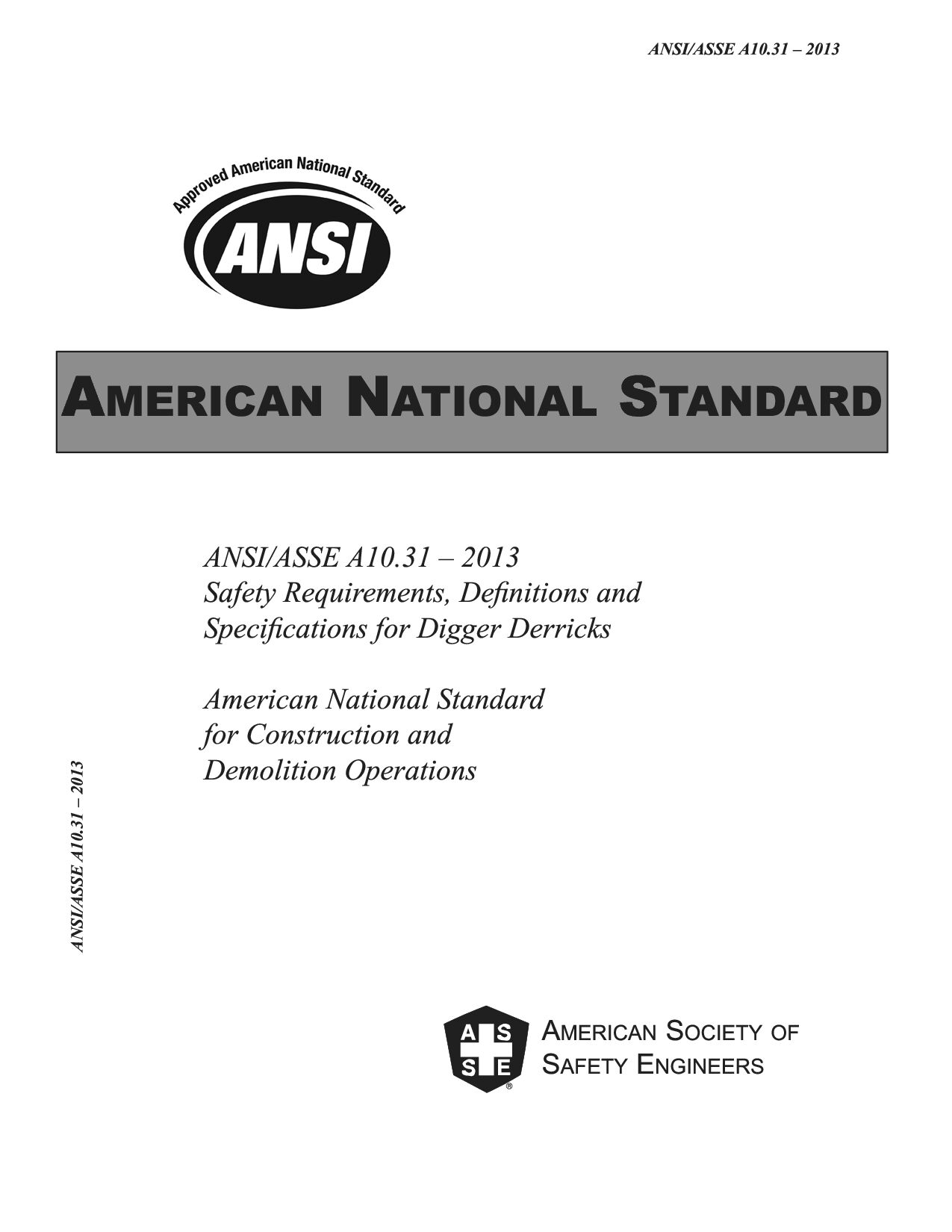 ANSI/ASSE A10.31-2013封面图